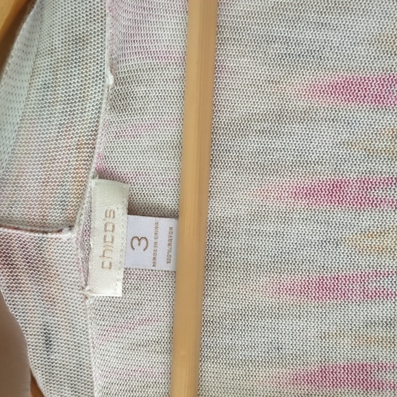 Chico's Multicolor Abstract Print Open Cardigan Career Office XL Minimalist - Picture 4 of 6